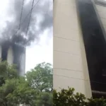 Fire Breaks Out in Building on Shahrah-e-Faisal Karachi, 40 People Trapped on Roof
